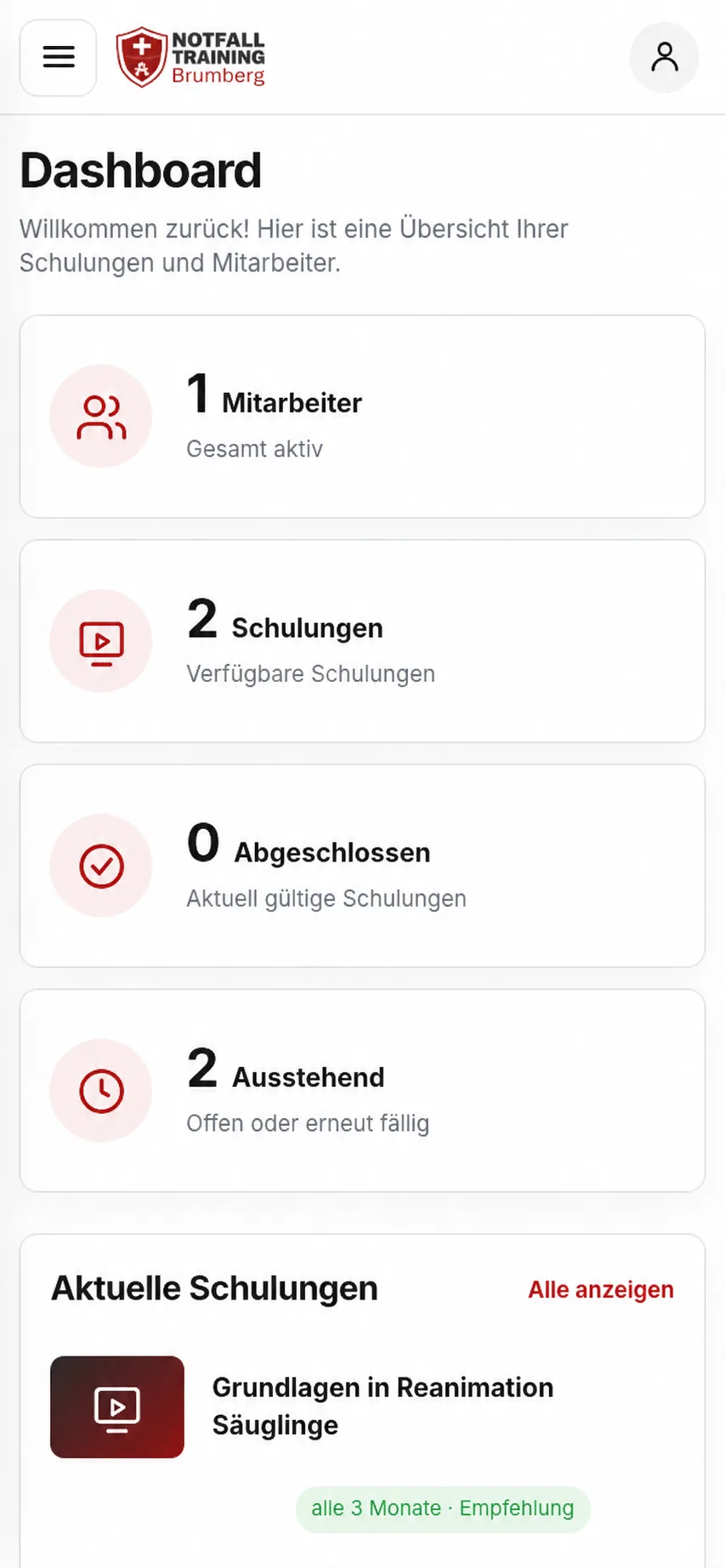Firmenportal auf einem Smartphone