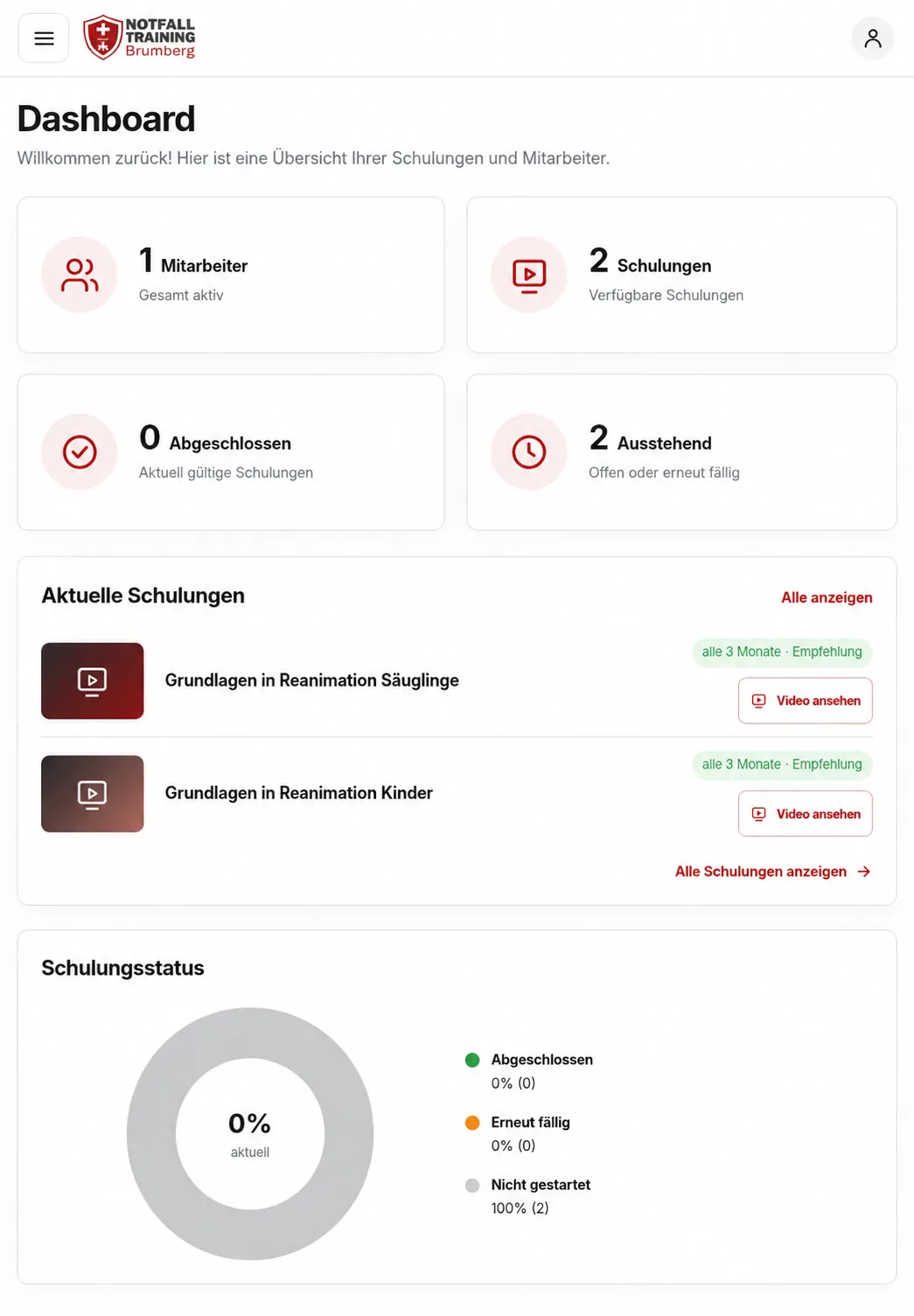 Firmenportal auf einem Tablet